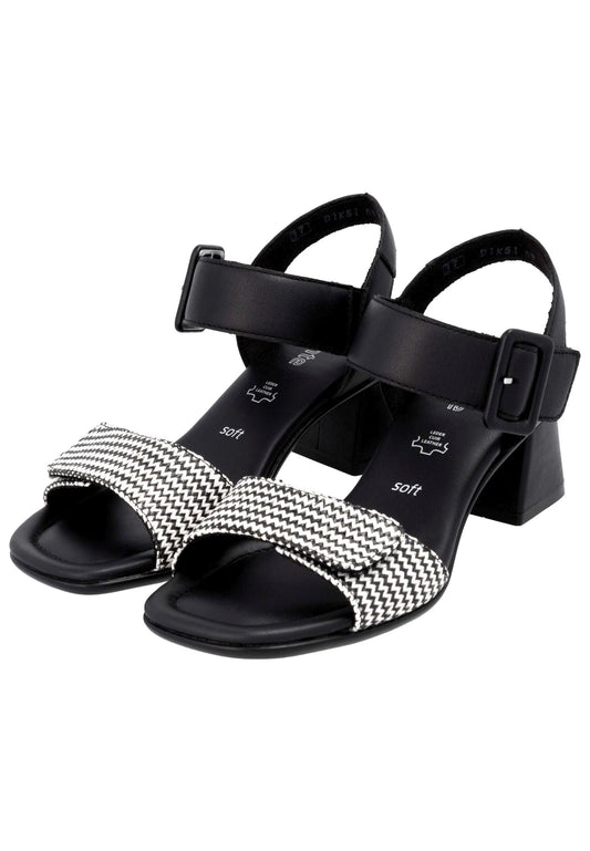 Remonte Sandalen Lederimitat Schwarz