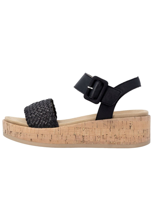 Remonte Sandalen Lederimitat Schwarz