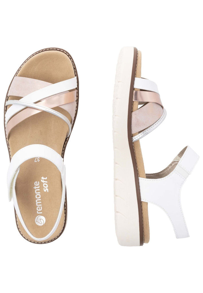 Remonte Sandalen Lederimitat Weiß/Gold