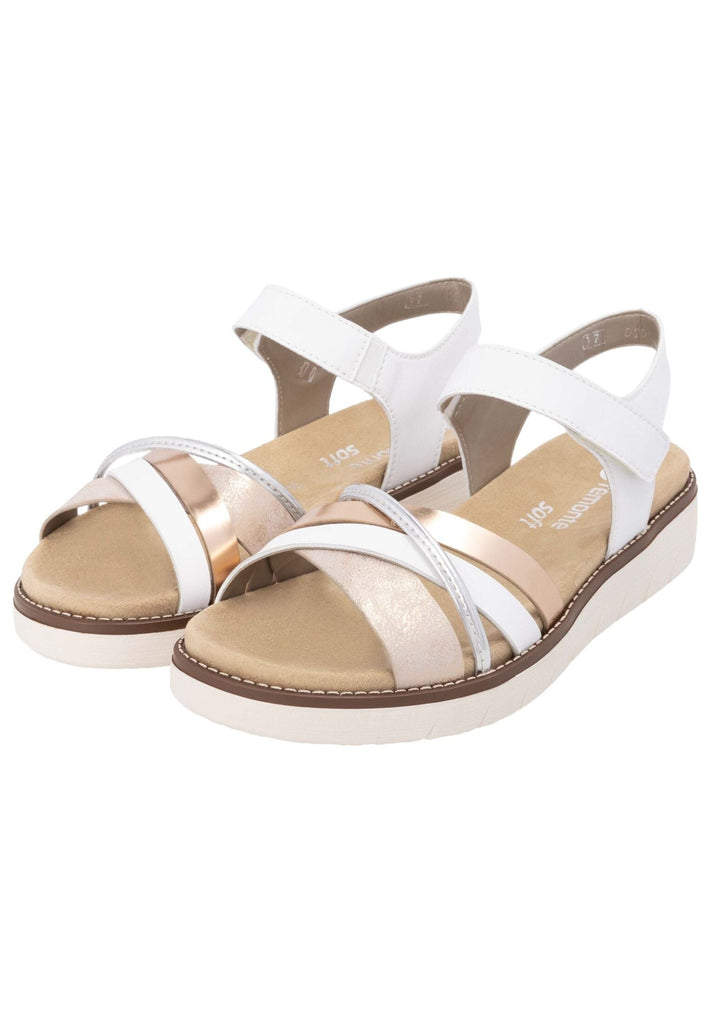 Remonte Sandalen Lederimitat Weiß/Gold
