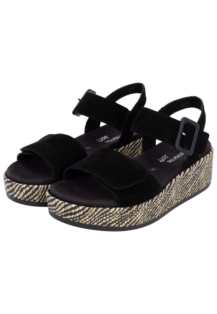 Remonte Sandalen Veloursleder Schwarz