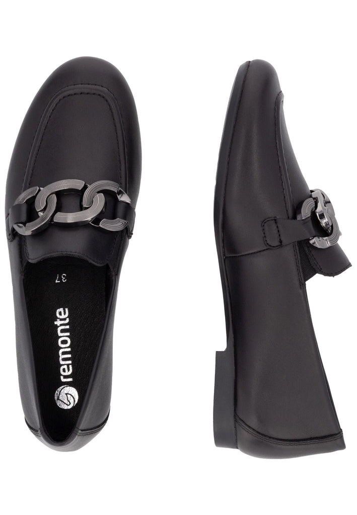 Remonte Slipper Leder Schwarz