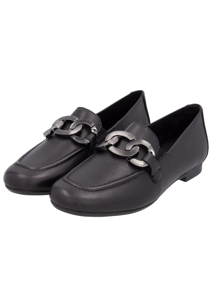 Remonte Slipper Leder Schwarz