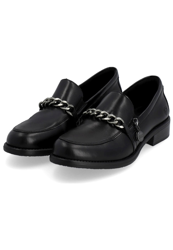 Remonte Slipper Leder/Textil Schwarz