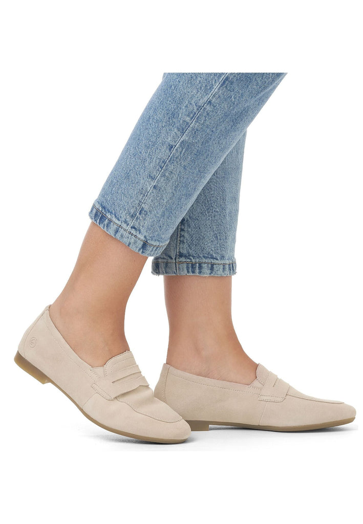 Remonte Slipper Veloursleder Beige