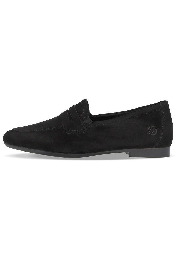 Remonte Slipper Veloursleder Schwarz