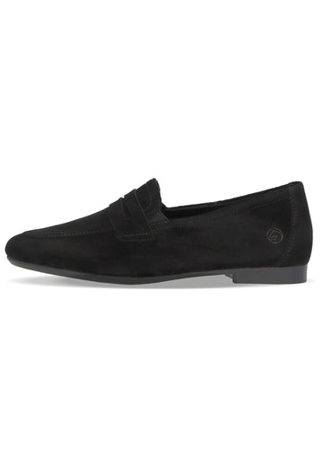 Remonte Slipper Veloursleder Schwarz