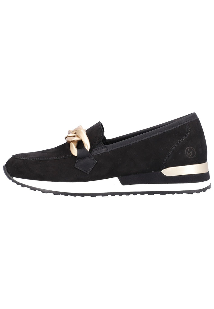 Remonte Slipper Veloursleder Schwarz