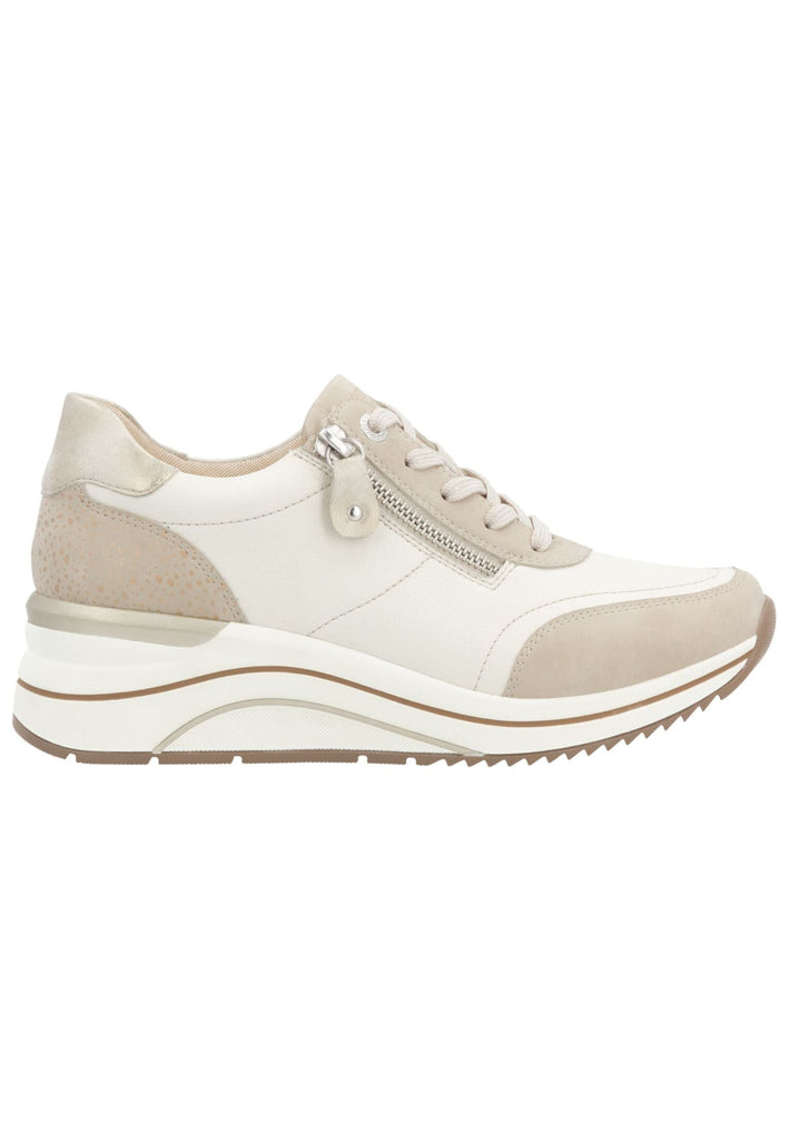 Remonte Sneaker Glattleder Beige/Weiß