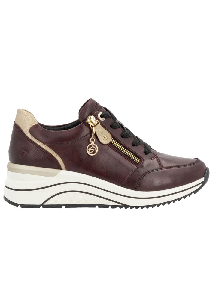 Remonte Sneaker Glattleder Braun/Gold
