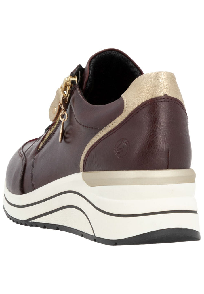 Remonte Sneaker Glattleder Braun/Gold