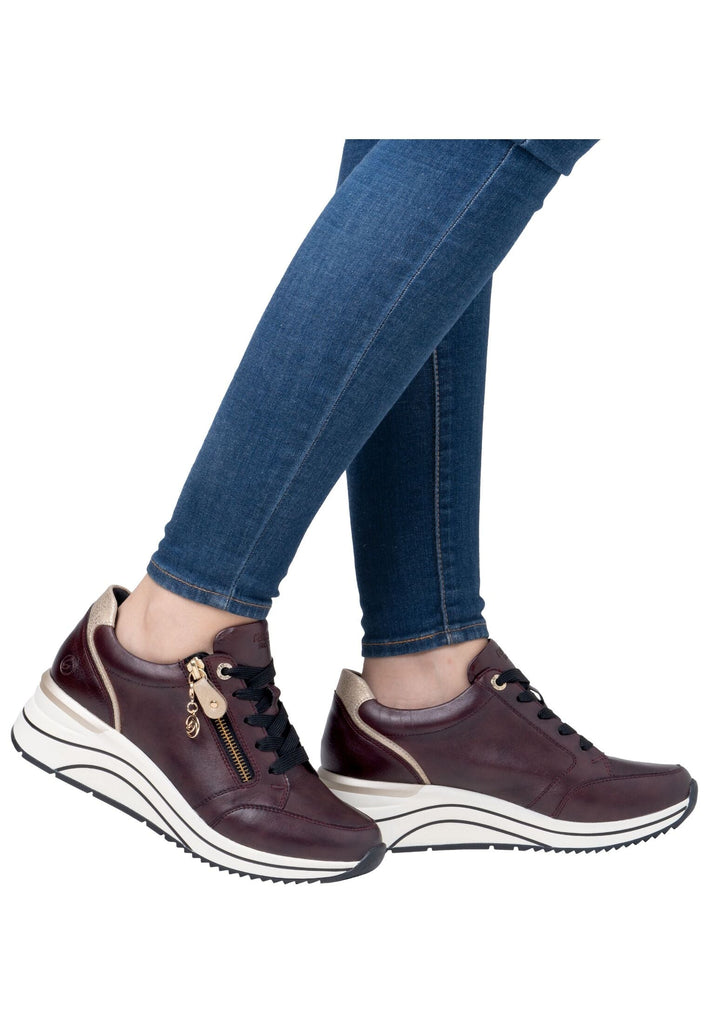 Remonte Sneaker Glattleder Braun/Gold