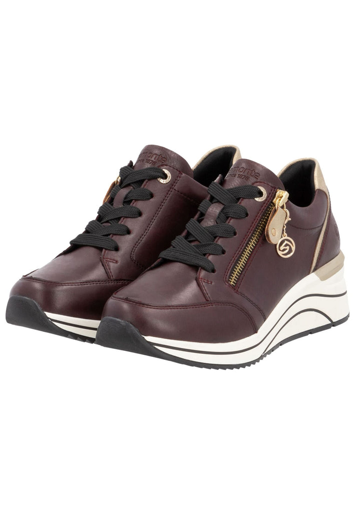 Remonte Sneaker Glattleder Braun/Gold