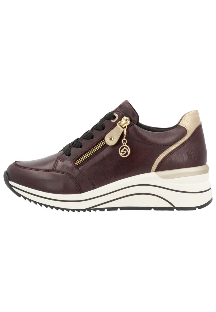 Remonte Sneaker Glattleder Braun/Gold