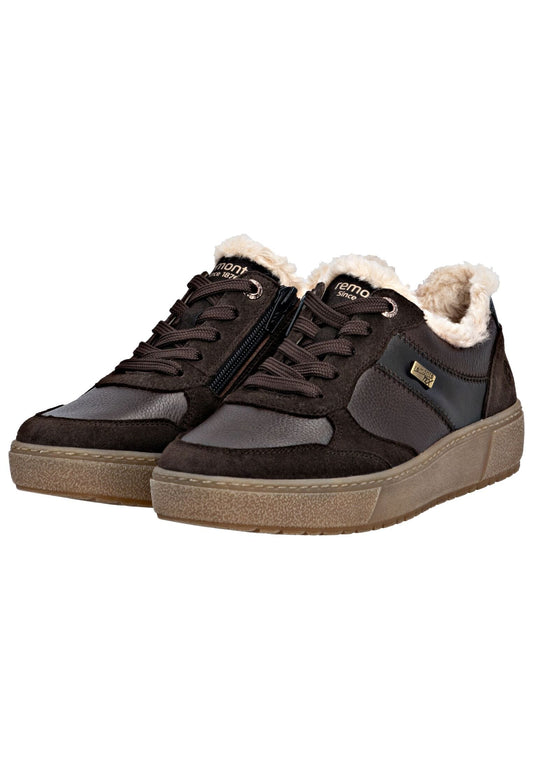 Remonte Sneaker Glattleder Dunkelbraun Warmfutter
