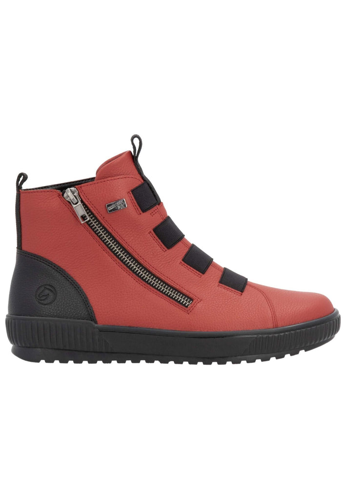 Remonte Sneaker Glattleder Rot/Schwarz Warmfutter
