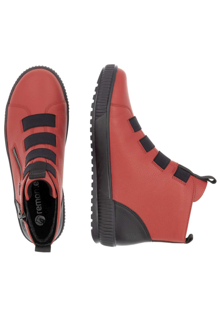 Remonte Sneaker Glattleder Rot/Schwarz Warmfutter