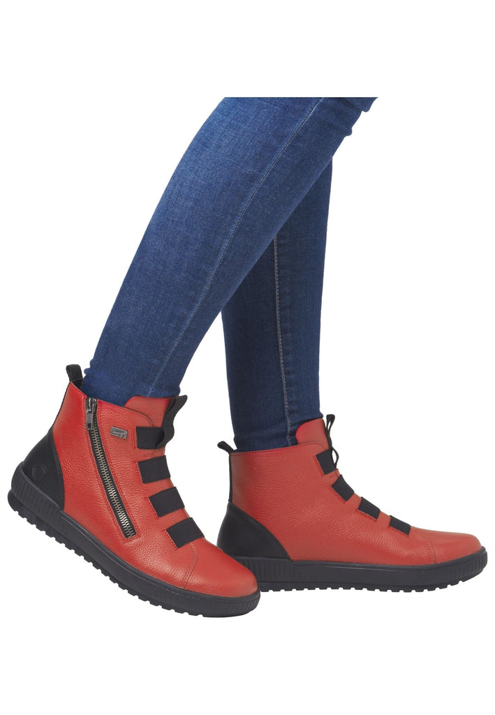 Remonte Sneaker Glattleder Rot/Schwarz Warmfutter