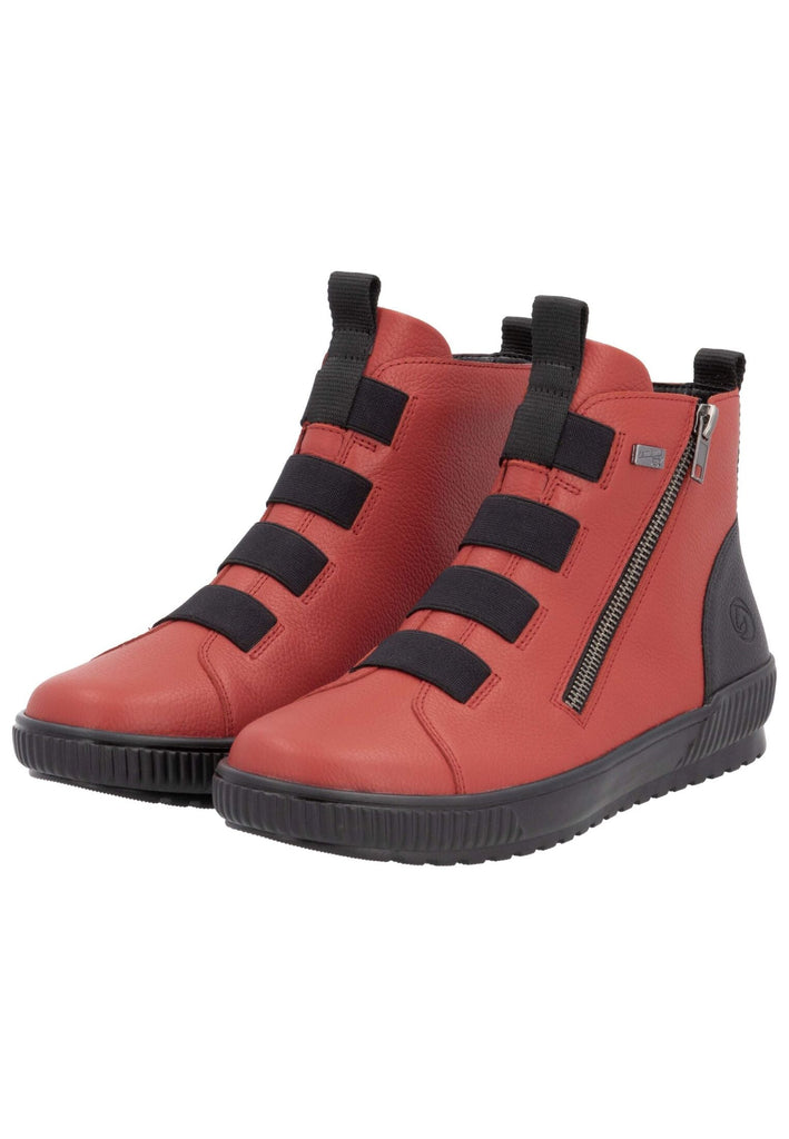 Remonte Sneaker Glattleder Rot/Schwarz Warmfutter
