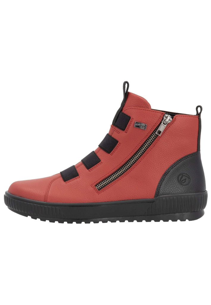 Remonte Sneaker Glattleder Rot/Schwarz Warmfutter