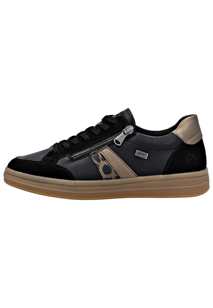 Remonte Sneaker Glattleder Schwarz/Braun
