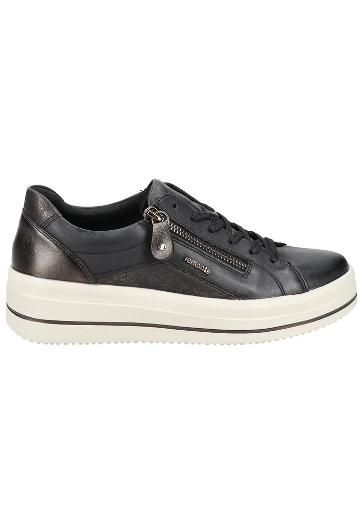 Remonte Sneaker Glattleder Schwarz Kombi