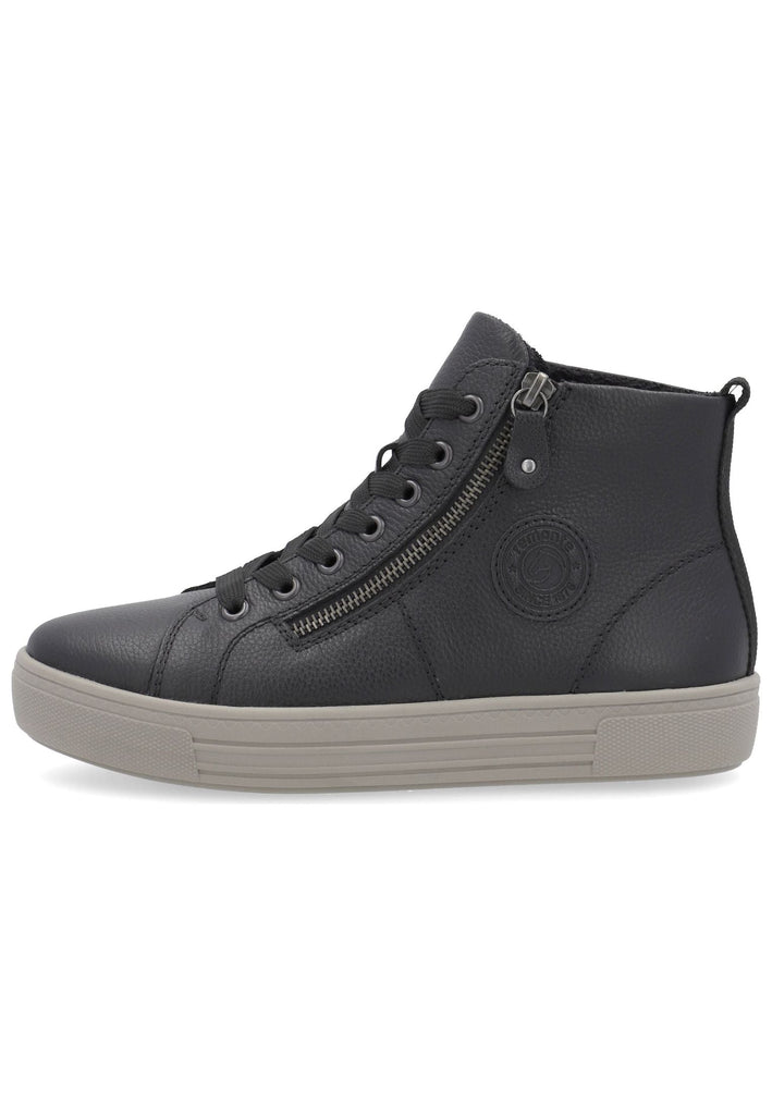 Remonte Sneaker Glattleder Schwarz/Schwarz Warmfutter
