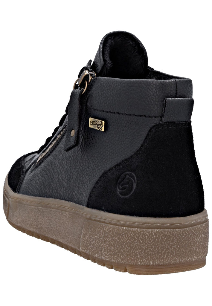 Remonte Sneaker Glattleder Schwarz Warmfutter