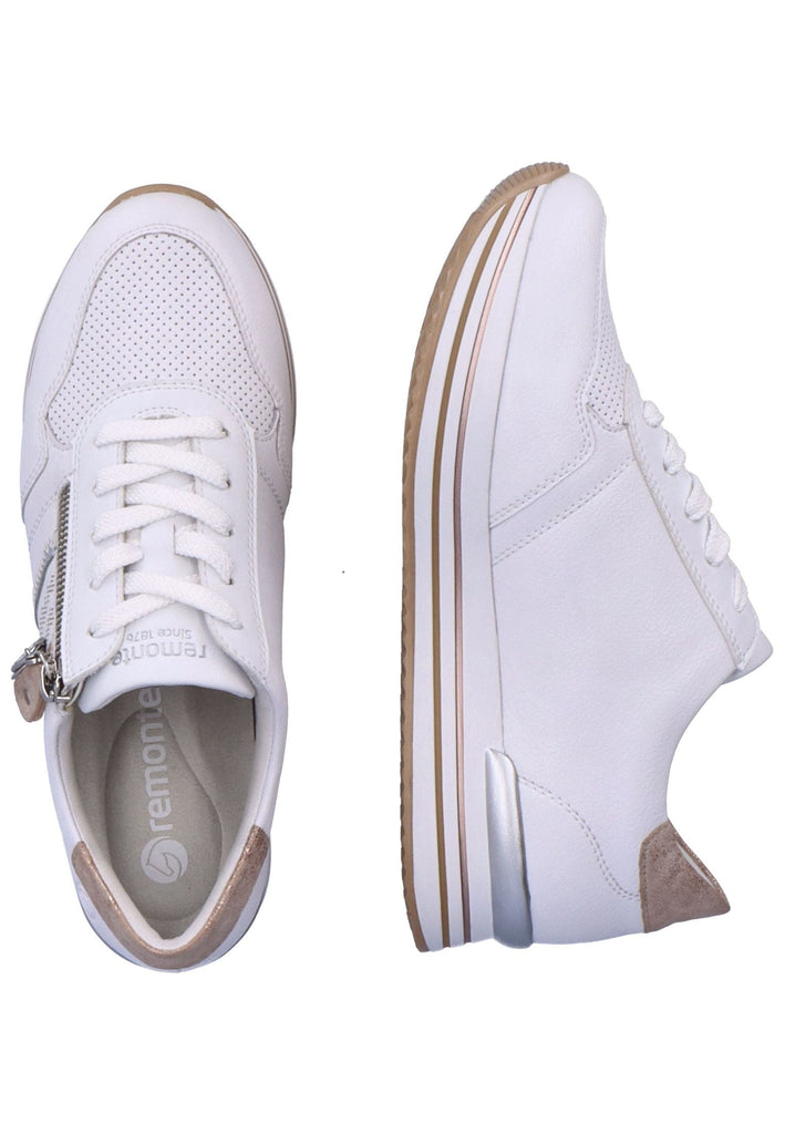 Remonte Sneaker Glattleder Weiß/Beige
