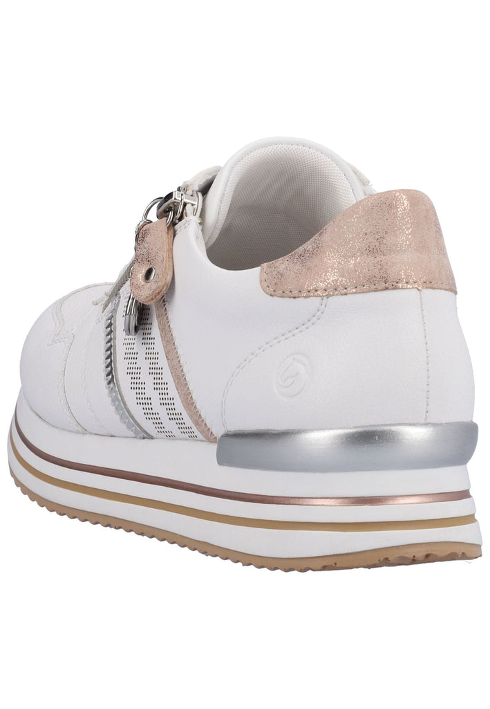 Remonte Sneaker Glattleder Weiß/Beige