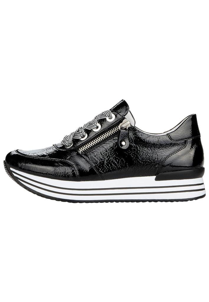 Remonte Sneaker Leder Schwarz Lack