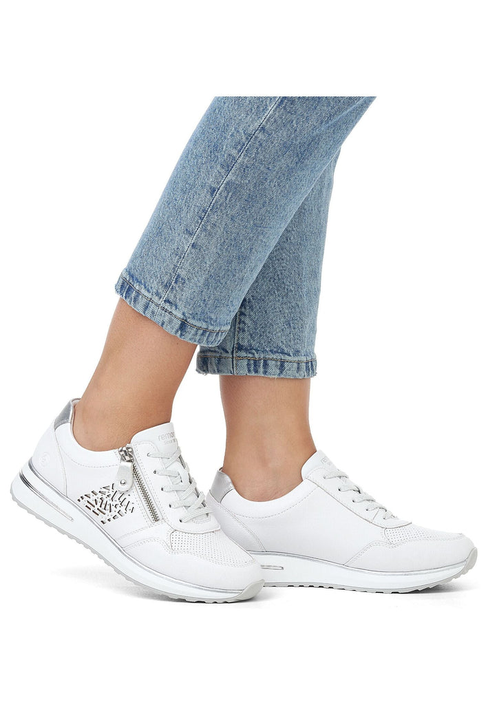 Remonte Sneaker Leder/Synthetik Weiß/Silber
