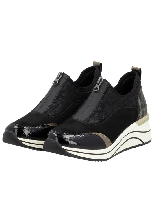 Remonte Sneaker Lederimitat/Textil Schwarz Kombi