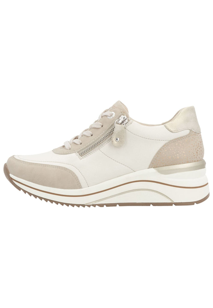 Sneaker Remonte Sneaker Glattleder Beige/Weiß