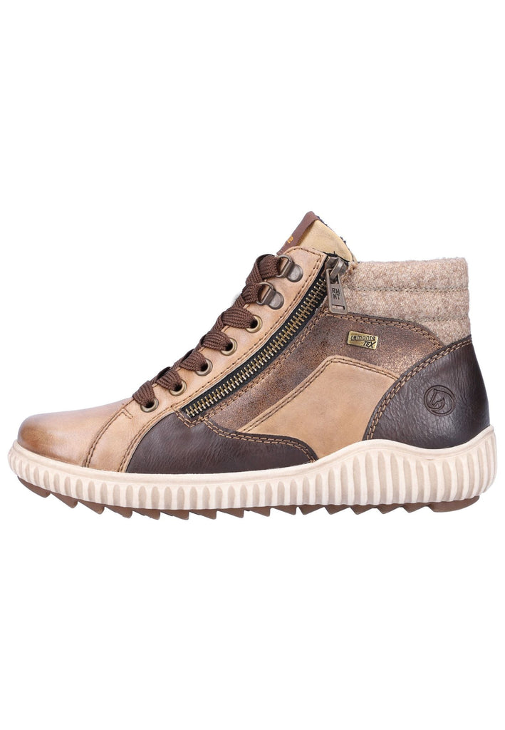 Sneaker Remonte Sneaker Glattleder Braun/Schwarz