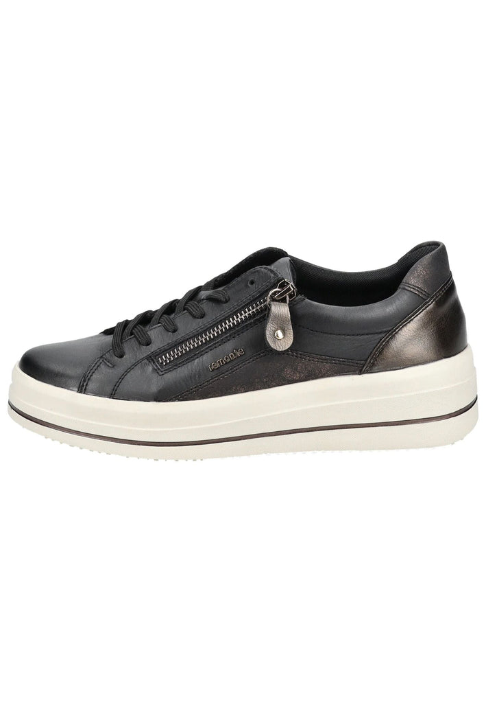 Sneaker Remonte Sneaker Glattleder Schwarz Kombi