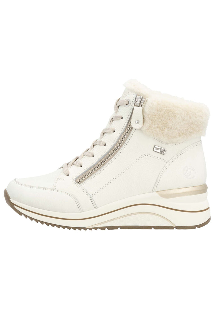 Sneaker Remonte Sneaker Glattleder Weiß/Beige Warmfutter