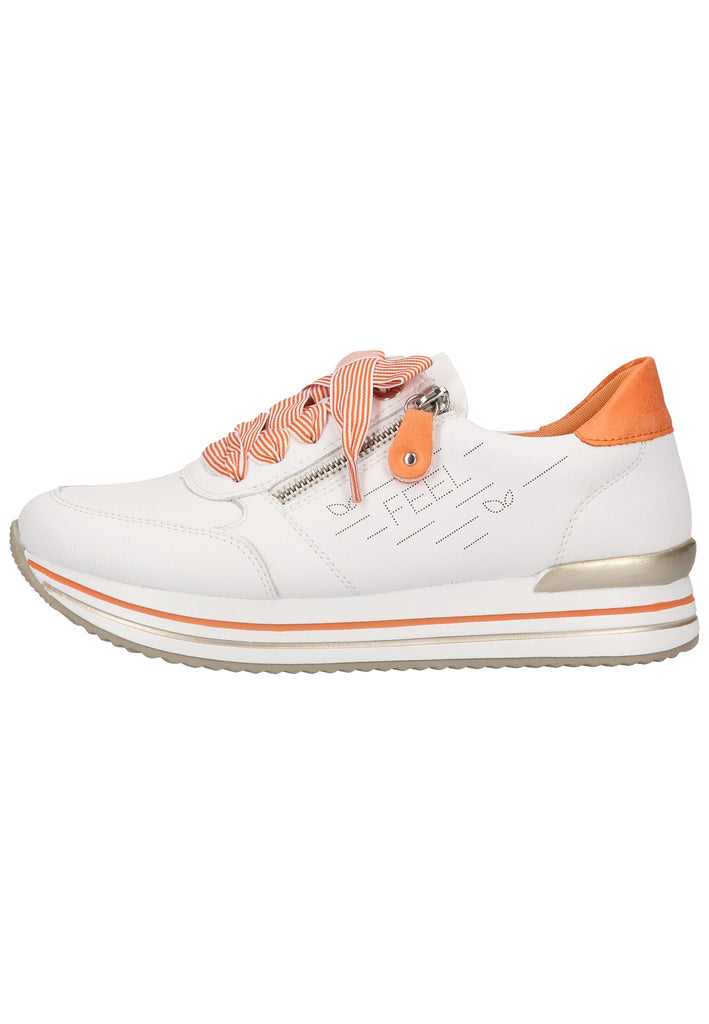 Sneaker Remonte Sneaker Glattleder Weiß/Orange