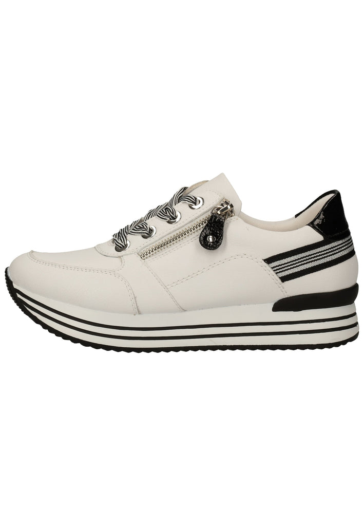 Sneaker Remonte Sneaker Glattleder Weiß/Schwarz