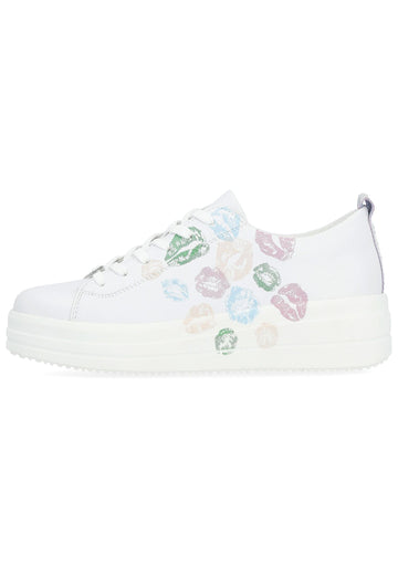 Sneaker Remonte Sneaker Lederimitat Weiß Kombi