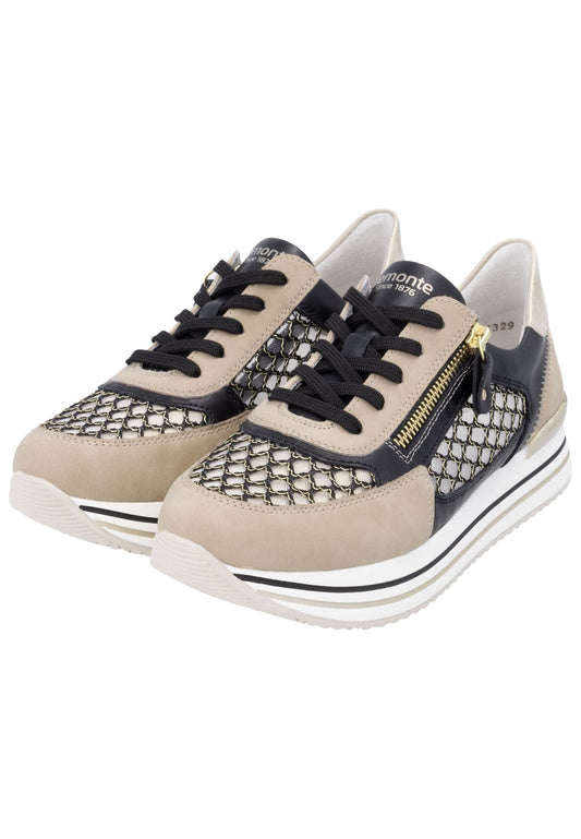 Remonte Sneaker Synthetik/Textil Schwarz/Gold