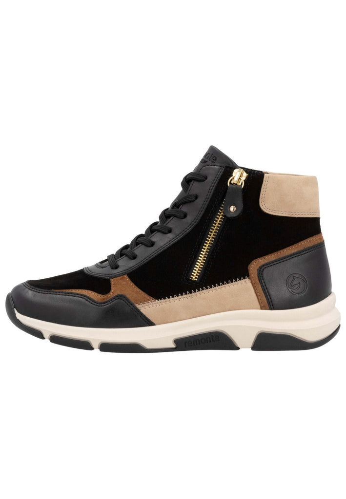 Remonte Sneaker Veloursleder Schwarz/Braun Warmfutter