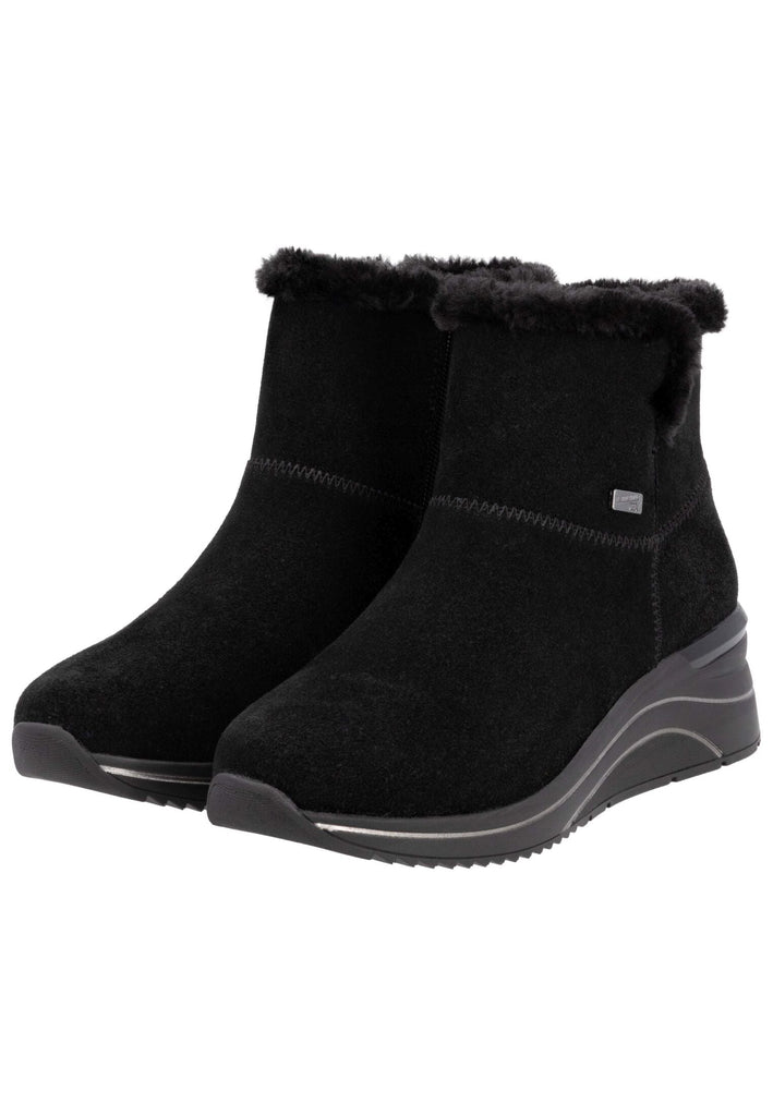 Remonte Sneaker Veloursleder Schwarz Warmfutter