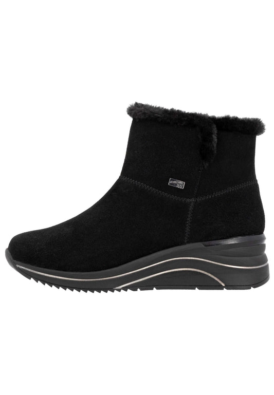 Remonte Sneaker Veloursleder Schwarz Warmfutter