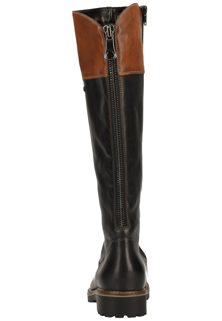 Remonte Stiefel Glattleder Schwarz/Braun
