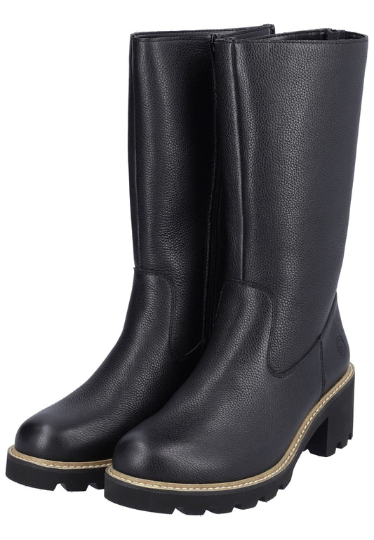 Remonte Stiefel Glattleder Schwarz Warmfutter