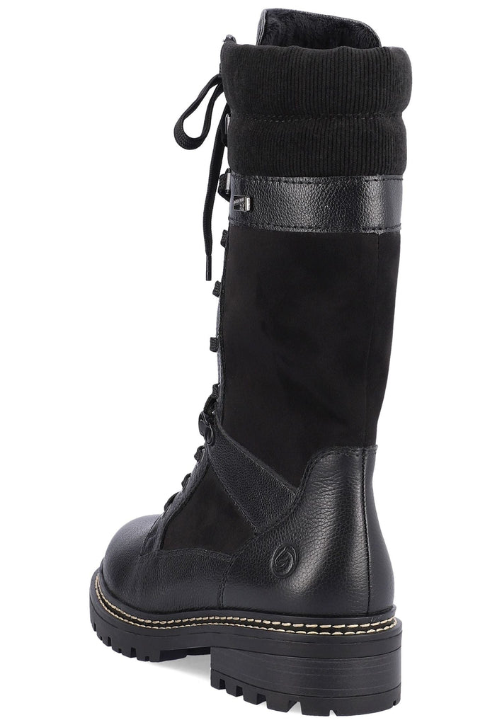Remonte Stiefel Glattleder Schwarz Warmfutter