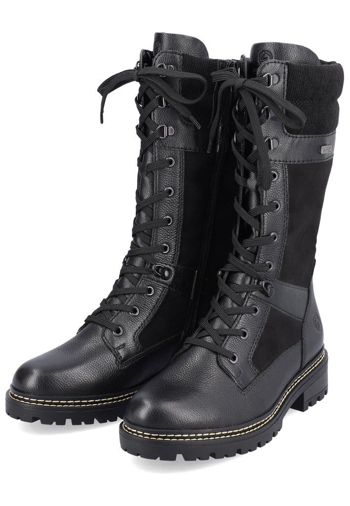 Remonte Stiefel Glattleder Schwarz Warmfutter