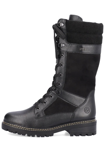 Remonte Stiefel Glattleder Schwarz Warmfutter