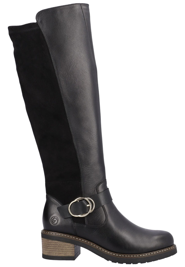 Remonte Stiefel Glattleder Schwarz Warmfutter
